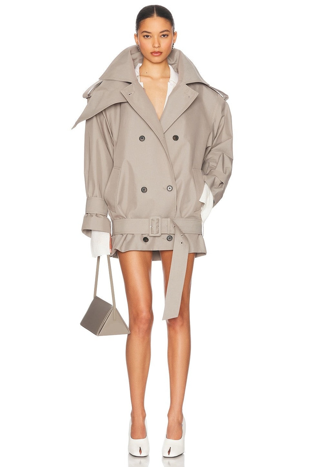 Helsa The Major Trench Buttoned Cotton Blend Jacket - S